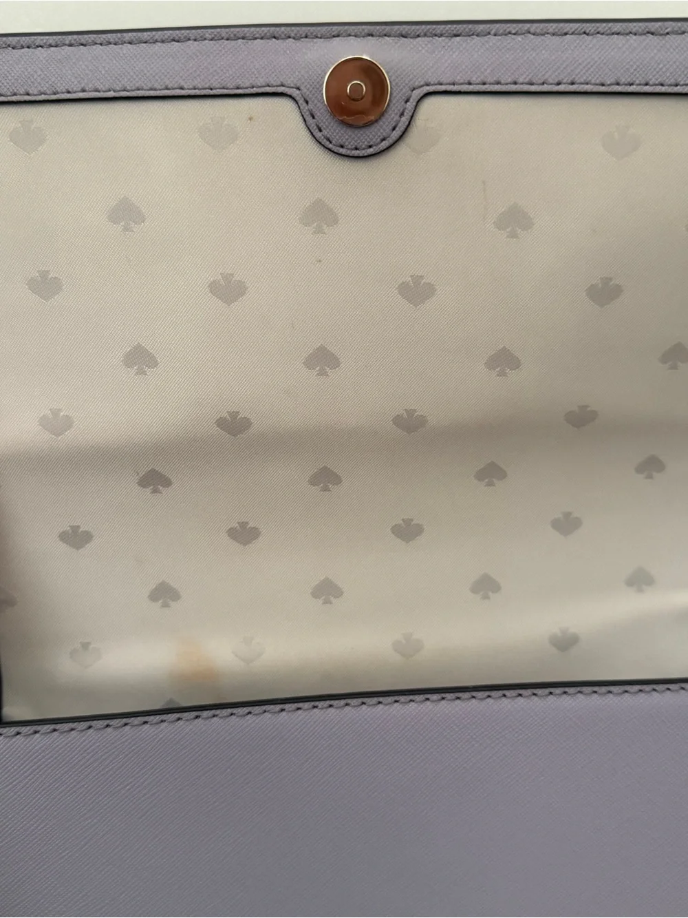 Kate Spade Lavender Saffiano Crossbody with Silver Chain
